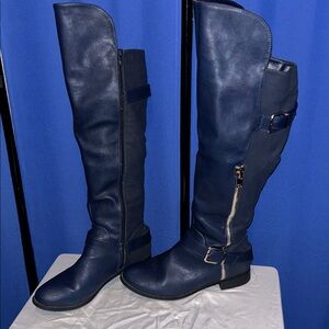 Navy Tall Riding Boots (Over-The-Knee)